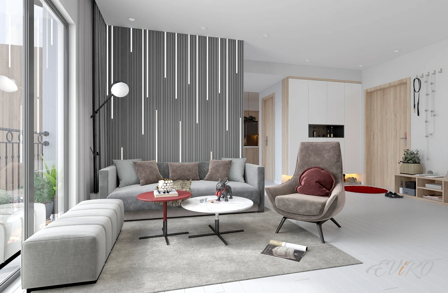 Гипсовая 3D панель EViRO Barcode + LED